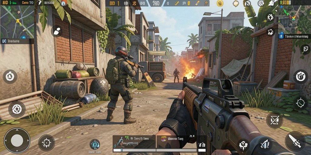 Screenshot menampilkan aksi intens dalam gameplay TPS.
