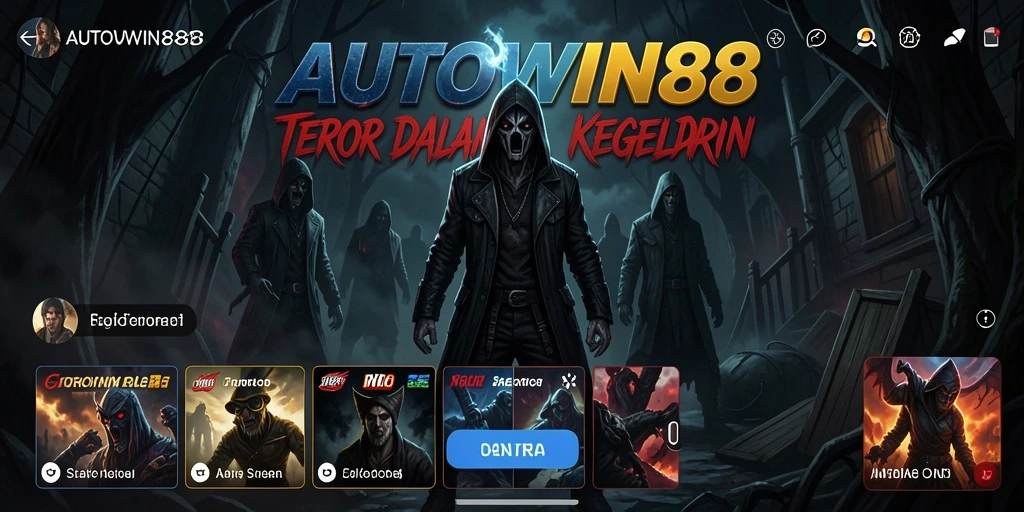 Screenshot gameplay AUTOWIN88 menampilkan aksi menegangkan dalam suasana horor.