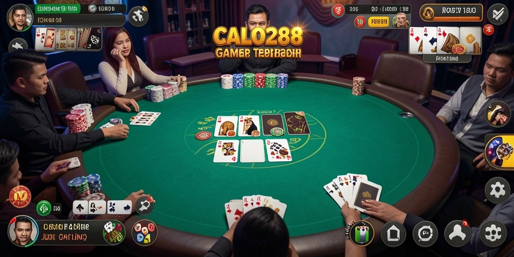 Screenshot gameplay CALO288 menampilkan aksi seru permainan Poker.