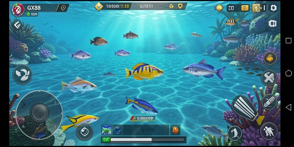 Screenshot GX88 menunjukkan aksi seru dalam permainan Tembak Ikan.