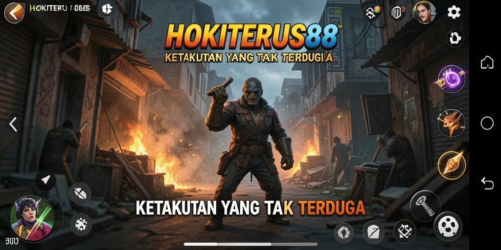 Screenshot gameplay HOKITERUS88 menampilkan suasana menyeramkan yang membangkitkan adrenalin.