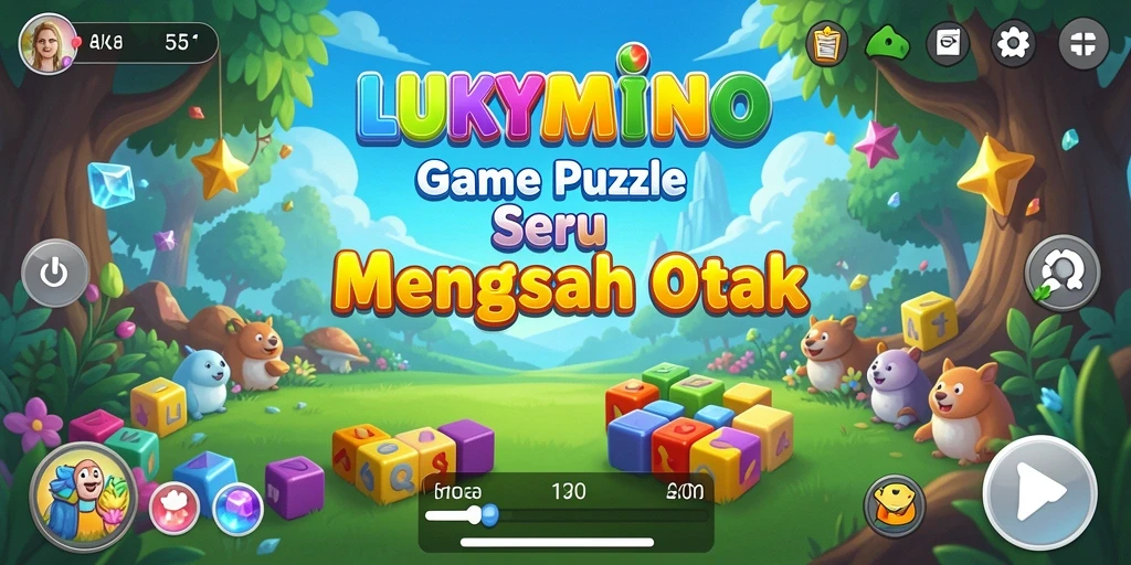 Tampilan gameplay menarik dari LUKYMINO dengan tantangan puzzle.