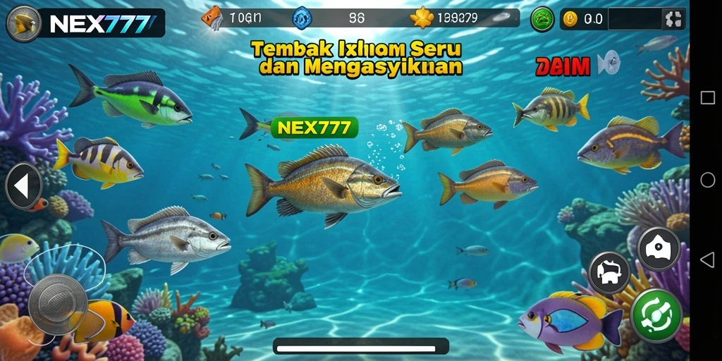 Tampilan gameplay NEX777 yang menarik saat menangkap ikan.