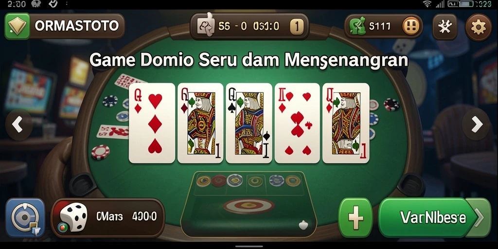 Tampilan gameplay seru dalam game Domino ORMASTOTO.