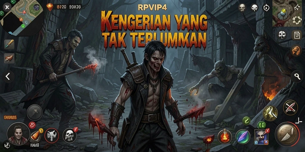 Tampilan gameplay RPVIP4 dengan nuansa horor yang mencekam.