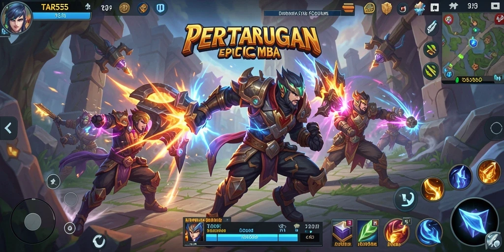 Tampilan menarik dari gameplay MOBA TAR555 yang intens.