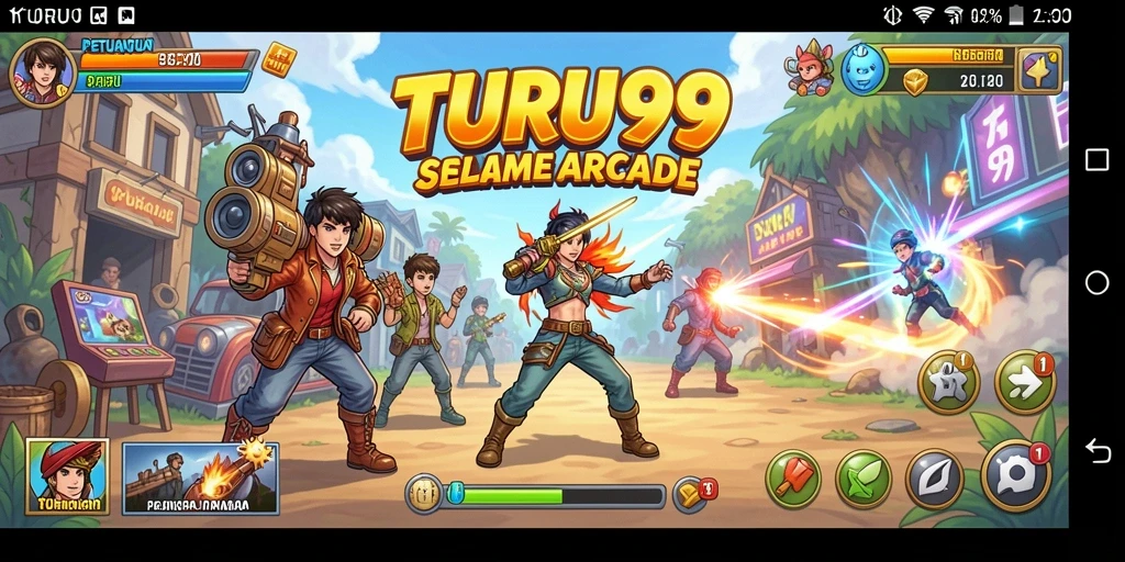 Tangkapan layar TURU99 menampilkan aksi gameplay arcade yang seru.