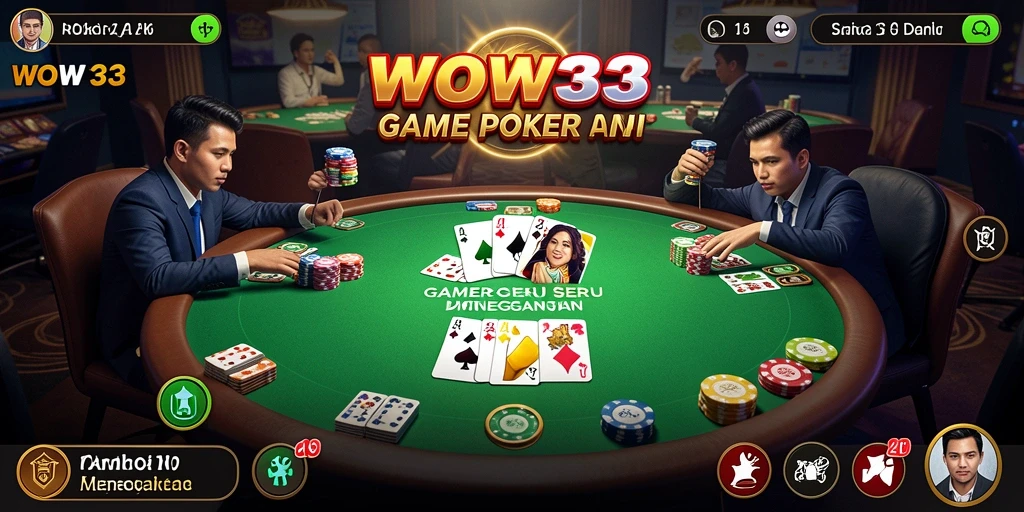 Gameplay Poker seru di aplikasi WOW33 dengan grafis menawan.
